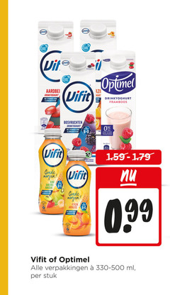  vifit optimel drinkyoghurt 100 200 260 planet proof bosvruchten perzik aardbei vitaminen afweersysteem framboos b suiker ml kiwi banaan coll abrikoos yoghurt vet stuk 