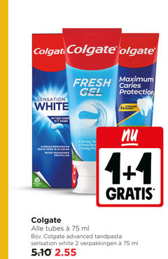  colgate tandpasta 1 2 7 sensation white fresh caries gel protection dagen klinisch bewezen veilig glazuur recyclable tube micro kristallen strong pro tubes ml calcium roost arginine advanced 