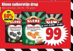  klene drop 50 60 90 99 suikervrije zak suikervrij honingsmaak honingbijtjes eucalyptus ademin 