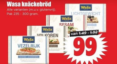  wasa knackebrod 99 300 glutenvrij pak volkoren vezelrijk sesam lichtgewicht 