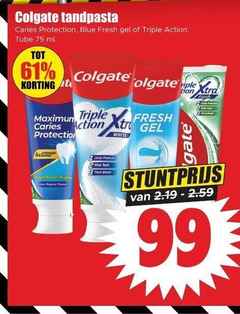  colgate tandpasta 99 caries protection blue fresh gel triple action tube ml album boost protective white gate 
