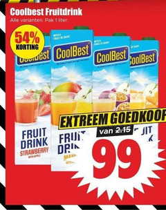  coolbest vruchtensap 1 99 fruitdrink pak liter with twist dairy it cool you bed extreem fruit drink strawberry apple man 
