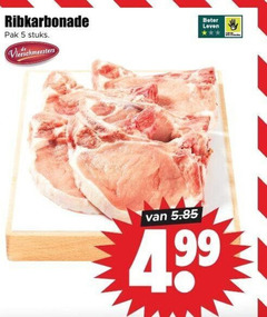  karbonade 5 ribkarbonade pak stuks vleeschmeesters beter leven 