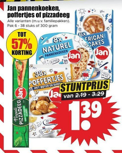  jan pannenkoeken pizzadeeg poffertjes 6 300 pak stuks 8x naturel cakes boter suikerpot 13 