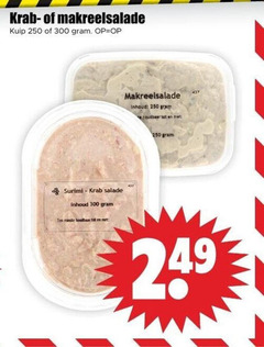  salade 250 300 krab makreelsalade kuip surimi inhoud houdbaar 