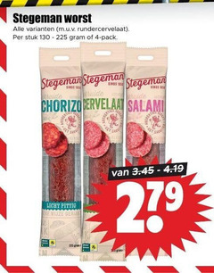  stegeman chorizo cervelaatworst salami 4 225 worst stuk pack man licht pittig wijze 27 