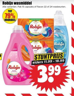  robijn wasmiddel 15 22 24 pak capsules flacon wasbeurten voordeel classics color kleur pink quickwash elders 