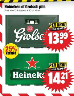  heineken grolsch krat bier 16 24 25 30 45 pils flessen 