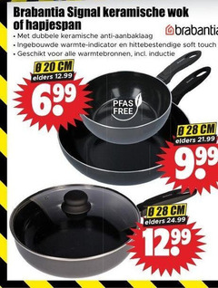  wokpan hapjespan brabantia signal keramische wok dubbele anti aanbaklaag warmte indicator hittebestendige soft touch warmtebronnen inductie cm elders free 