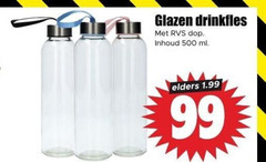  drinkfles 99 500 glazen rvs dop inhoud ml elders 