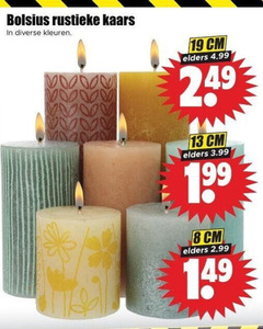  bolsius rustieke kaarsen 8 13 19 kaars kleuren cm elders 3.99 