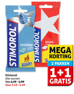  stimorol kauwgom 1 2 soorten peppermint flavour sugar free original mega pakken 