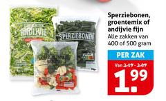  andijvie groentenpakket sperziebonen 400 500 grootverpakking wortel bloemkool broccoli groentemix fijn zakken zak 