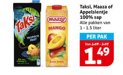  appelsientje maaza taksi fruitdrank 40 100 rijk vitamine zuivel tropisch fruit mango good juice drink sap pakken liter pak 