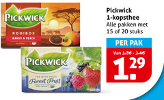  pickwick thee 1 15 20 100 200 rooibos mango peach caffeine tea with fruit forest natural kopsthee pakken stuks pak 