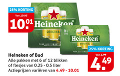  heineken bud blikjes bier 6 12 24 25 original puur gerstemout pakken blikken 0.25 liter varieeren 5.99 