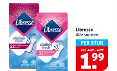  libresse inlegkruisjes maandverband 22 32 dailies fresh breathable regular liners absorbent soorten stuk 
