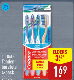  colgate tandenborstel 4 medium superior bacteria removal tanden borstels pack triple action cleanse removes stains breath le family elders 