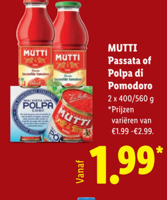  mutti pastasaus 2 passata gezeefde tomaten vista cosi pomodoro 400 varieeren 