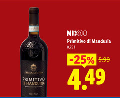  rode wijn 25 2022 primitivo manduria nix18 5.99 italia 