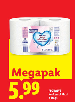  floralys keukenpapier 2 20 500 maxi roll super absorbent kitchen towel 5.99 keukenrol 