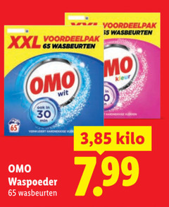  omo wasmiddel 30 55 65 xxl wasbeurten min wit kleur verwijdert waspoeder 3 kilo 