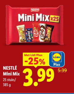 nestle mini chocoladerepen 25 mix stuks smarties 3.99 
