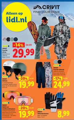  7 9 13 36 46 lidl.nl crivit your move online freeride ski jas waterkolom mm maten xl skihelm ventilatieopeningen uitneembare wasbare voering l cm skibroek heren dames skibril meekleurende glazen passen tint binnen seconden uv straling contrast weer skihandschoenen water winddicht 