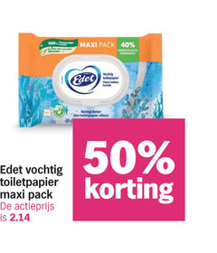  edet vochtig toiletpapier 40 50 100 maxi pack papier toilette reinigt beter minder plastic actieprijs 