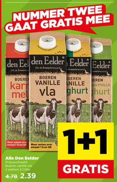  den eelder vla zuivel yoghurt melk 1 2 nummer twee boerderij schudden gebruik telen boeren vanille halfvolle scan pakken liter 