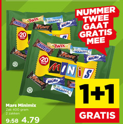  snickers milky way twix mars mini chocoladerepen 1 2 20 400 mixed bounty zak zakken nummer twee minis 