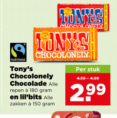  tony chocolony chocolade 150 180 fairtrade tonys chocolonely repen zakken stuk 2 99 