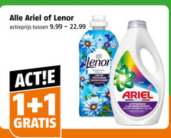  lenor ariel wasmiddel wasverzachter 1 55 actieprijs fraicheur longue levering korte cyclus 