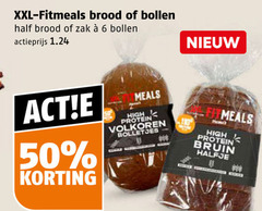  brood bolletjes 6 50 180 xxl bollen zak actieprijs meals high protein volkoren bruin halfje 