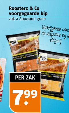  co voorgegaarde kip zak 1000 diepvries slagerij 