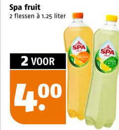  spa en fruit fruitdrank 2 flessen liter 00 orange 