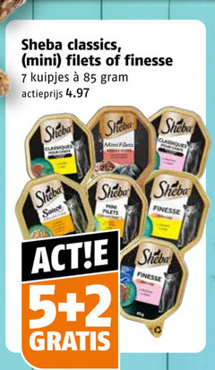  sheba kattenvoer 2 5 7 classics mini filets finesse kuipjes actieprijs classiques four mint filet sauce 