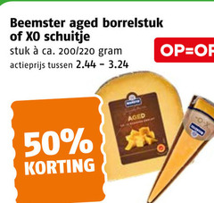  kaas 50 beemster aged schuitje stuk ca. 200 actieprijs 