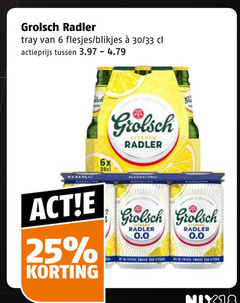  grolsch radler bier 6 25 tray blikjes 30 33 actieprijs citroen alcohol varia 0.0 nix18 