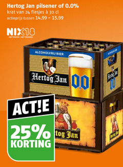  hertog jan krat bier alcoholvrij 18 24 25 30 pilsener 0.0 actieprijs roken drinken 