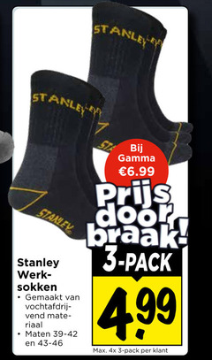  werksokken 3 stanley werk sokken gemaakt maten pack 4x 
