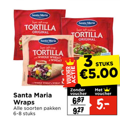  santa maria tortilla 3 super soft rap original whole wheat voucher stuks wraps soorten pakken 