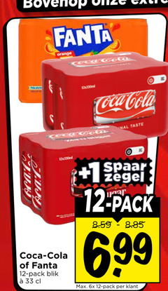 coca-cola fanta cola frisdrank 12 33 bovenop orange cock coca pack blik taste spaar 1 zegel 6x 
