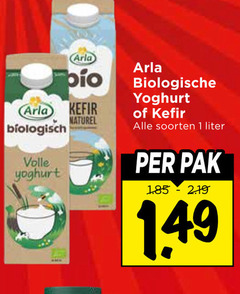  arla yoghurt 1 bio kefir naturel biologisch biologische soorten liter pak volle 