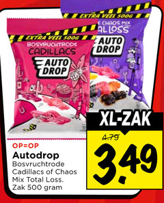  autodrop snoep 500 bosvruchtrode cadillacs auto drop mix loss chaos total zak xl 