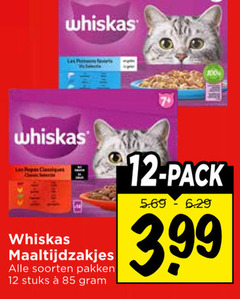  whiskas kattenvoer 12 100 la les repas classiques classic maaltijdzakjes soorten pakken stuks pack 3.99 