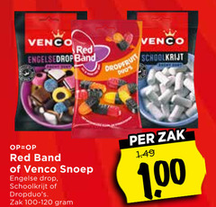  venco red band drop snoep schoolkrijt engelse zak 1 00 