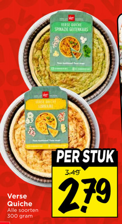  quiche 300 verse spinazie geitenkaas soorten stuk 