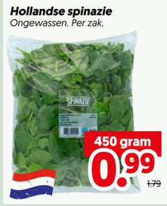  spinazie 450 hollandse ongewassen zak 