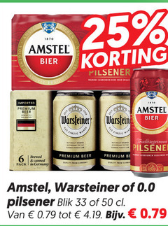  warsteiner amstel blikjes bier 6 25 33 50 1870 pilsener by imported premium beer brewed pack germany einzig wa be quality from 0.0 blik 